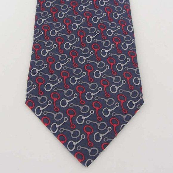 new HERMES 605876 SA Equestrian print silk tie France - Picture 4 of 6